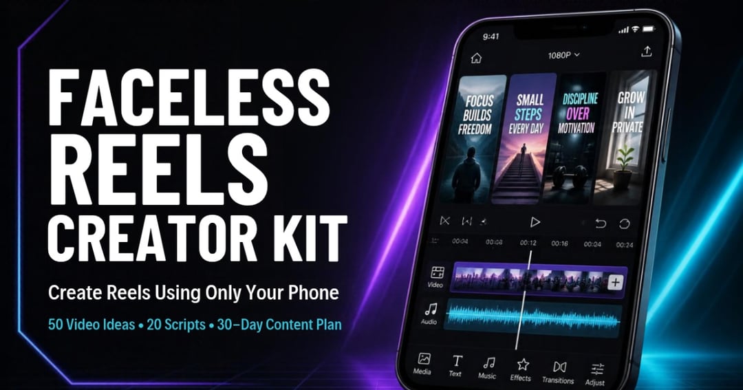 Faceless Reels Creator Kit – Create Viral Reels Using Only Your Phone