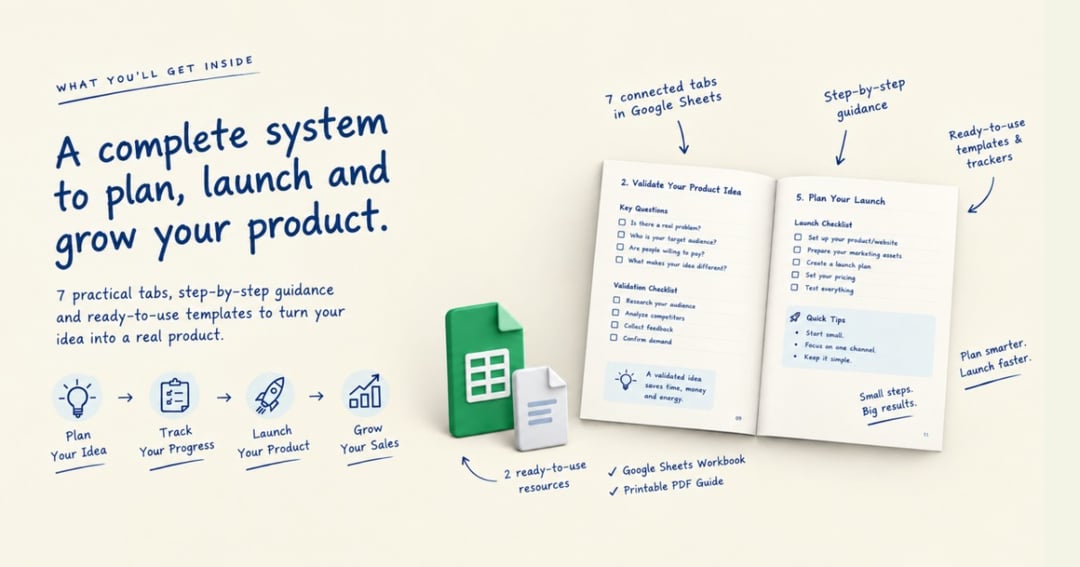 The Digital Product Launch Workbook | Google Sheets Planner & Tracker, image 2