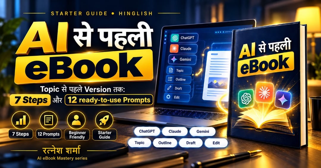 AI से पहली eBook 📚 | Simple Starter Guide for Beginners
