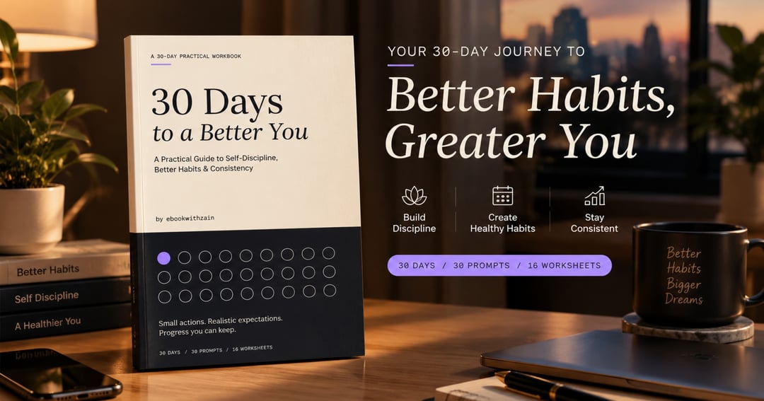 30 Days to a Better You: A Practical Workbook for Self-Discipline, Better Habits & Consistency