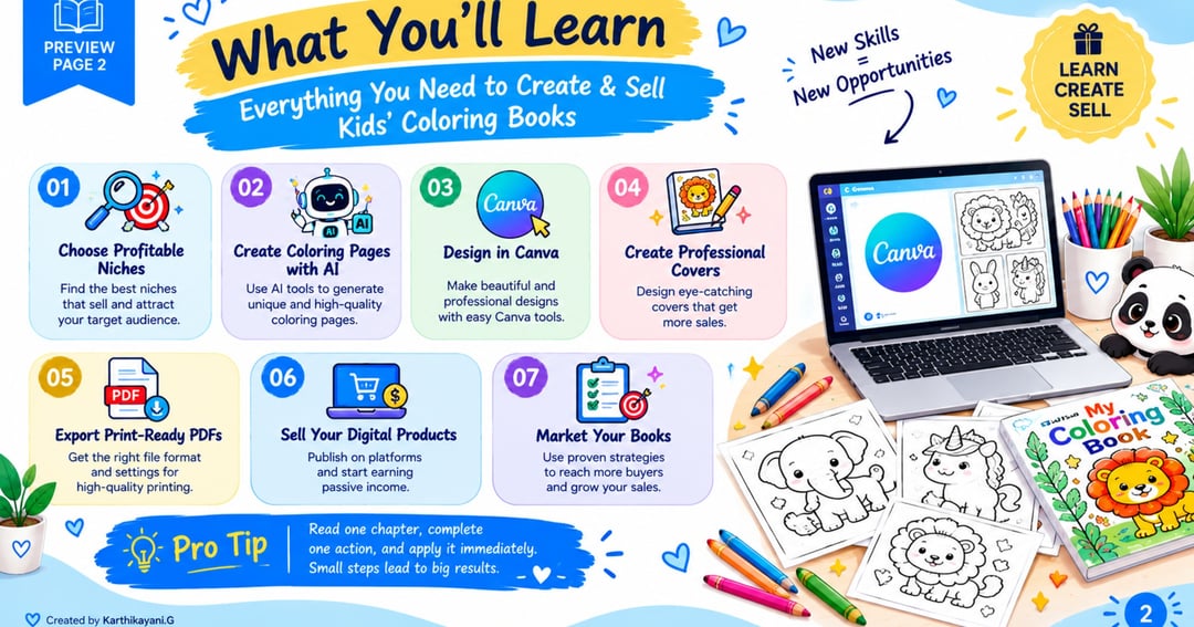 Create & Sell Kids' Coloring Books with Canva & AI, image 4