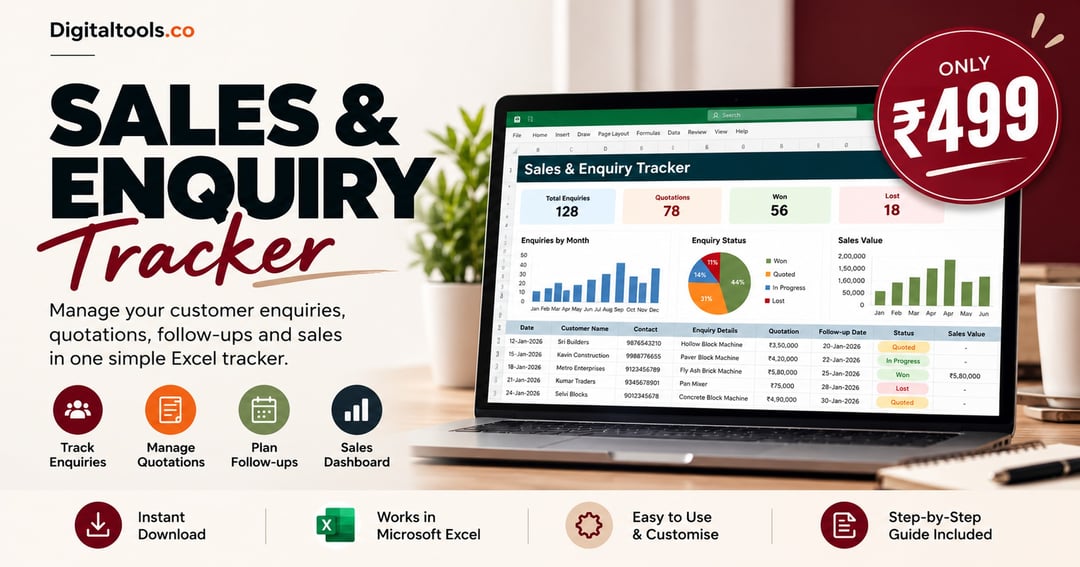 Small Business Enquiry & Sales Tracker — Excel Toolkit
