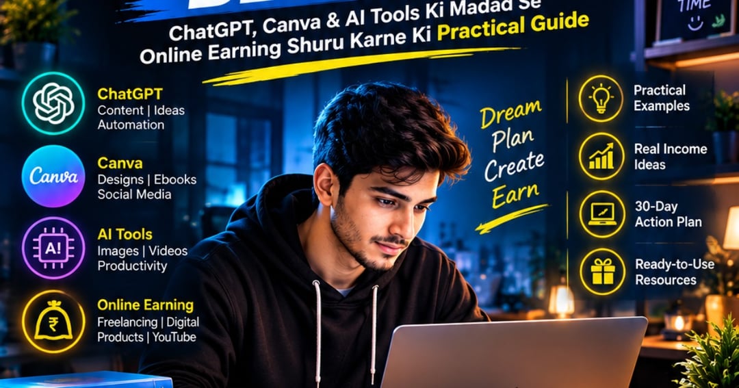 AI Se Paise Kamane Ka 30-Day Blueprint | ChatGPT, Canva & AI Se Online Earning Ki Practical Guide, image 2