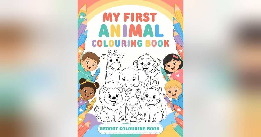 My First Animal Colouring Book for Toddlers & Preschoolers | Cute Animal Coloring Pages | Printable Kids Activity Book | REDOOT