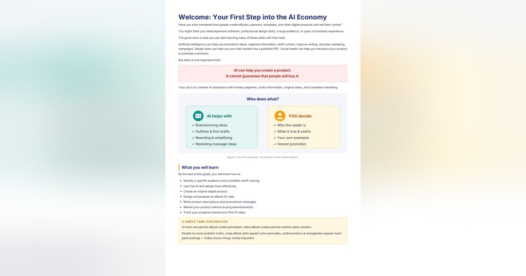 AI to Income: The Beginner's Blueprint (Tamil + English eBook), image 4