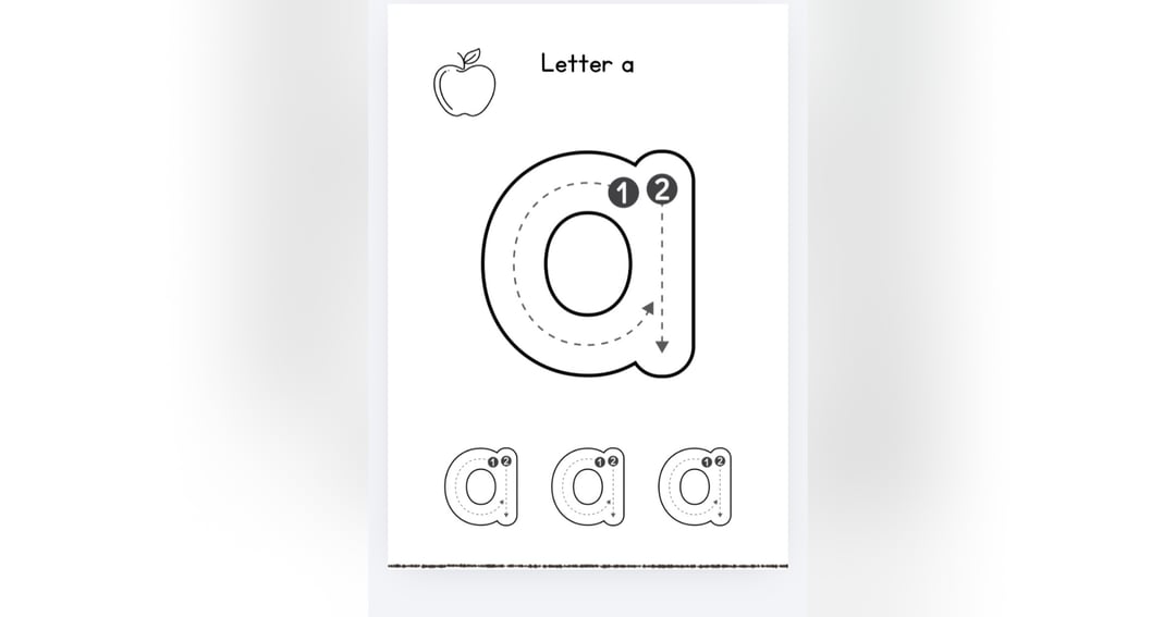 Letters tracing sheet