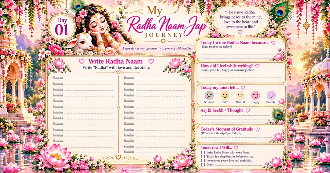 My Radha Naam Jap Journal – 30 Days to a Calmer Mind, Happier Heart & Deeper Connection with Radha, image 4