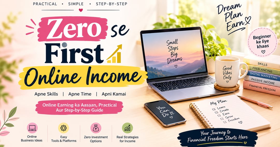 Zero Se First Online Income Online Earning ki Aasaan, Practical Aur Step-by-Step Guide