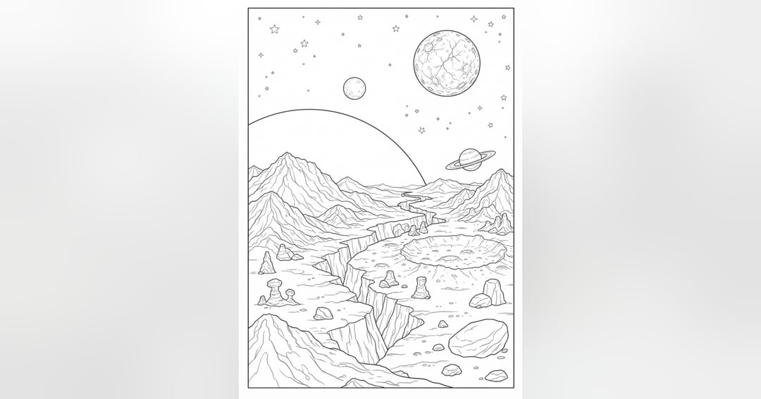 Space Adventures Coloring Book for Kids | 19 Space Coloring Pages | Digital PDF Download, image 4