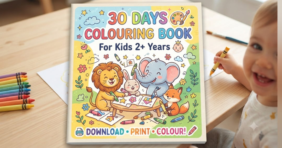 🎨 Little Hands, Big Imagination! 30 Days Colouring Activity E-book for Kids (Age 2+)