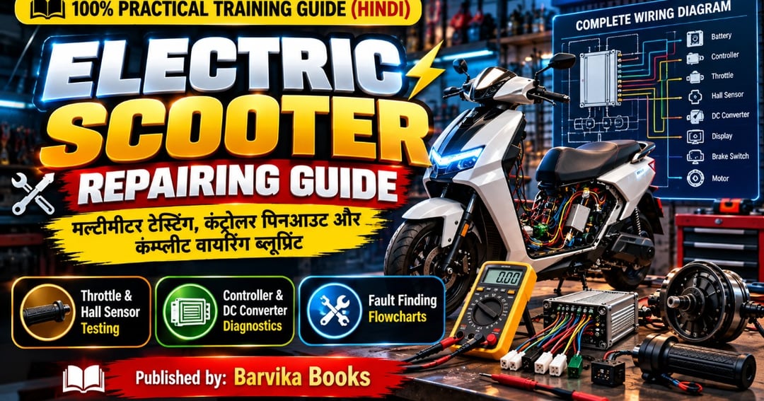 Electric Scooter Repairing Guide (Hindi) — Multimeter & Wiring Blueprint