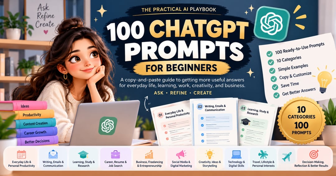 100 ChatGPT Prompts for Beginners β The Practical AI Playbook