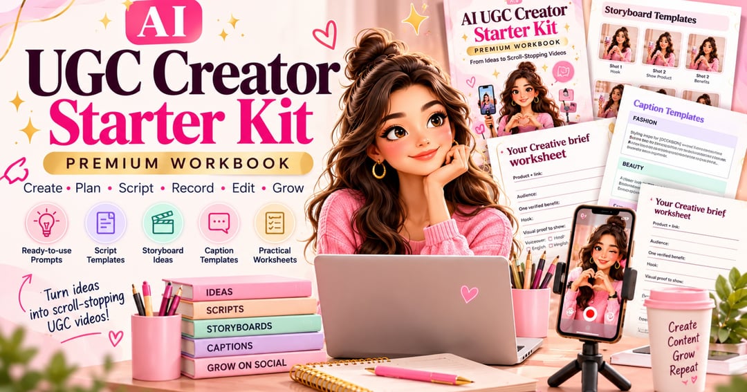 AI UGC Creator Starter Kit: 20 Prompts, 10 Storyboards & Bilingual Scripts