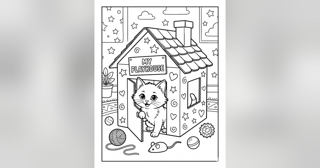 Cozy Animals at Home Coloring Book, image 5