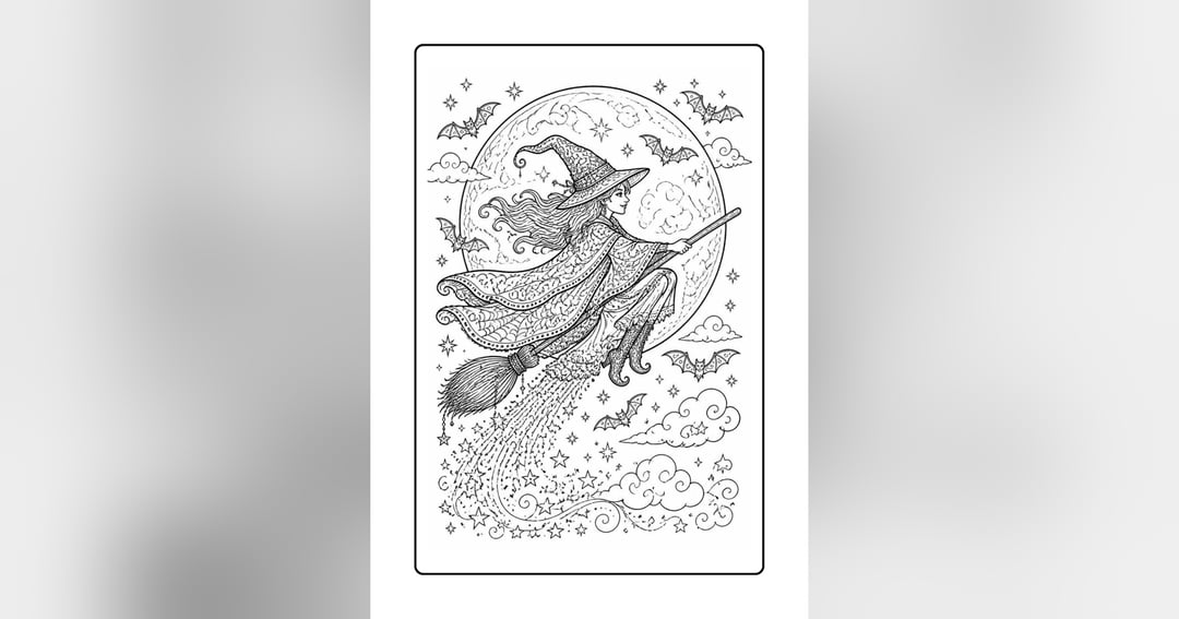 Whimsical Gothic colouring book for teenagers and adults, image 5