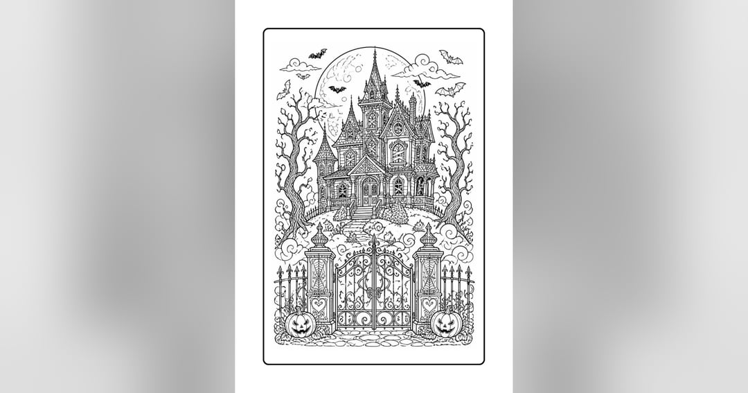 Whimsical Gothic colouring book for teenagers and adults, image 3