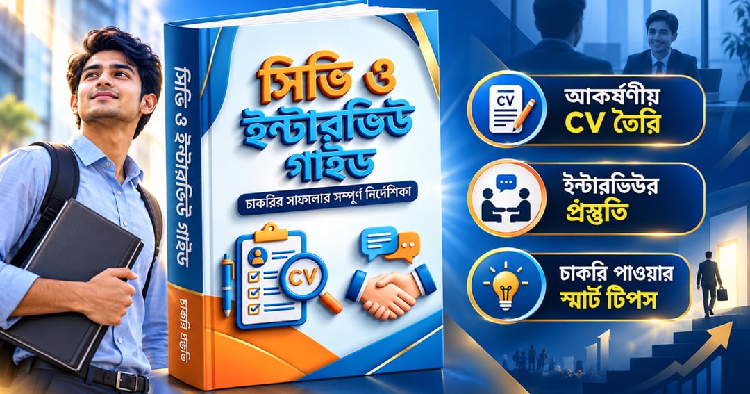 সিভি ও ইন্টারভিউ গাইড 📘 | চাকরি পাওয়ার সম্পূর্ণ প্রস্তুতি গাইড | CV Making & Interview Tips বাংলা eBook