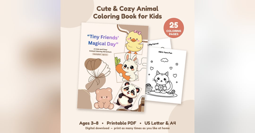 The cover currently shows “Tiny Friends’ Magical Day” with quotation marks around it