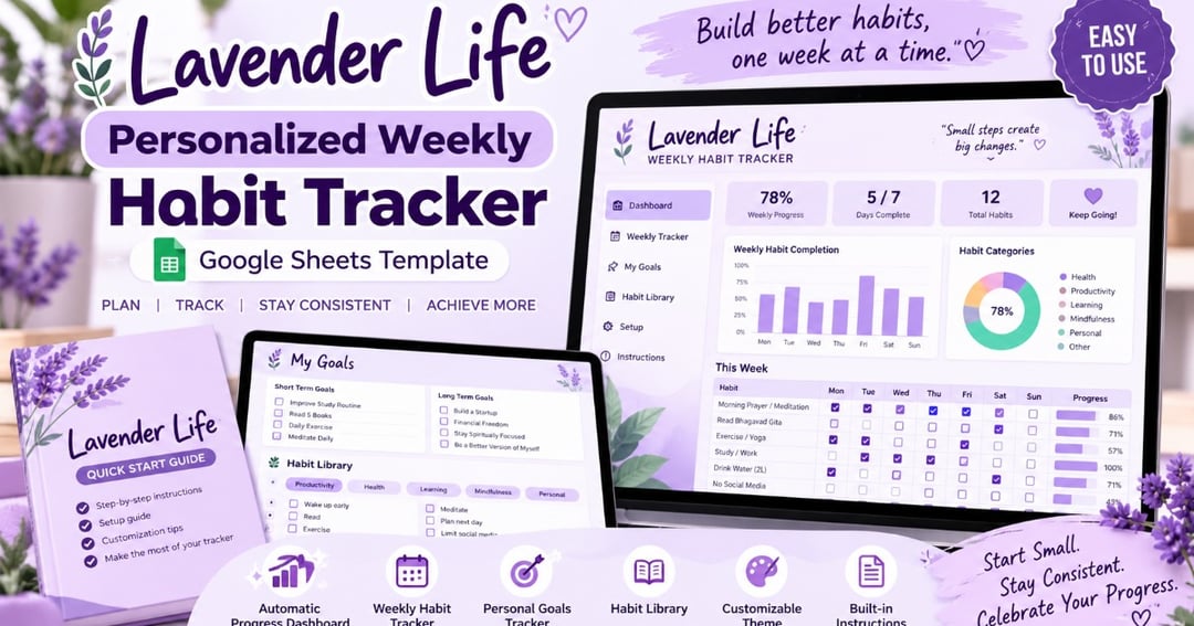 Lavender Life — Personalized Weekly Habit Tracker