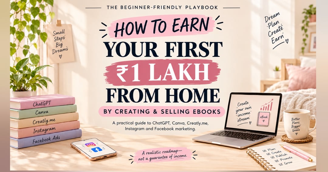 How to Earn Your First Lakh from Home by Creating & Selling Ebooks | Beginner-Friendly Guide