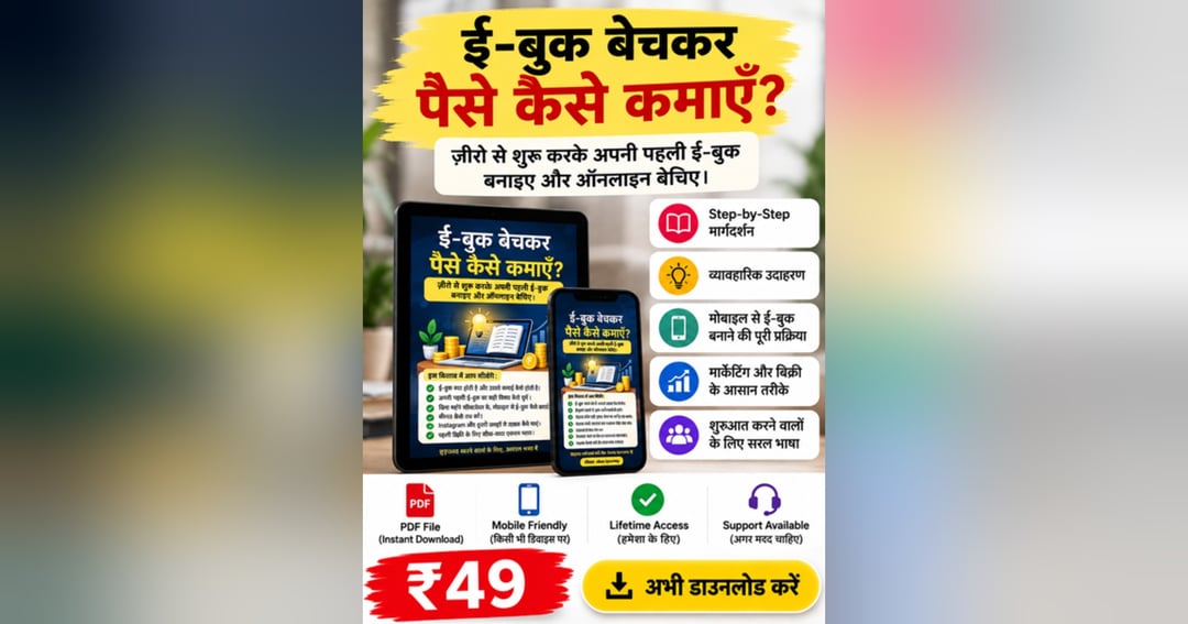 ई-बुक बेचकर पैसे कैसे कमाएँ? | अपनी पहली ई-बुक बनाएं और ऑनलाइन बेचें – हिंदी गाइड, image 3