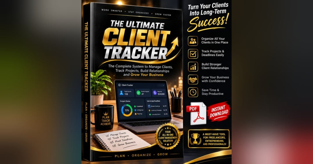 The Ultimate Client Tracker: Client Management Guide and Templates for Freelancers & Small Businesses (PDF)