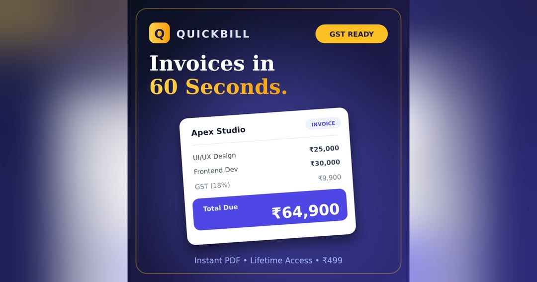 QuickBill Pro — Instant PDF Invoice & GST Generator (Lifetime Access), image 2