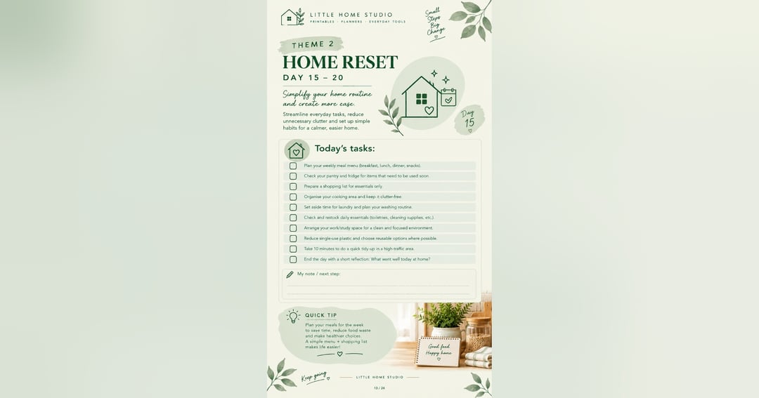 60-Day Reset Checklist | Home Organisation & Daily Life Planner, image 4
