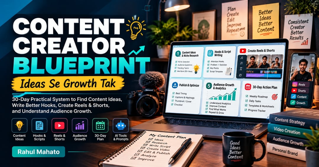 Content Creator Blueprint: Ideas Se Growth Tak | 30-Day Practical Guide (Hinglish)