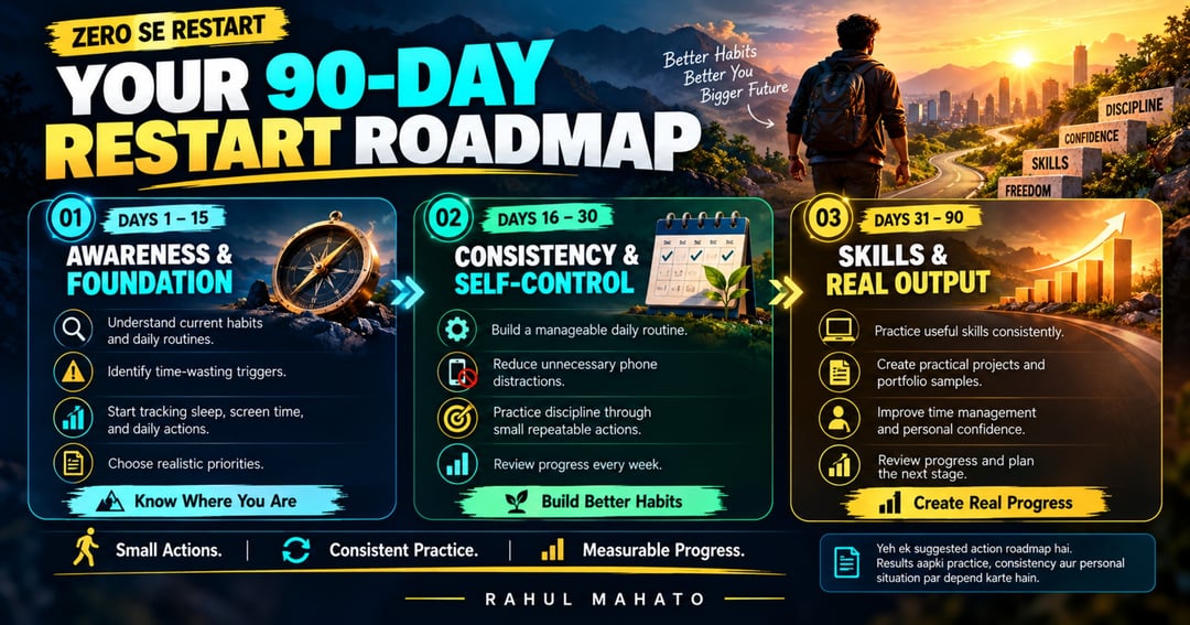 ZERO SE RESTART: Build Discipline, Break Bad Habits & Take Control of Your Life | 90-Day Self-Improvement Guide (Hinglish)