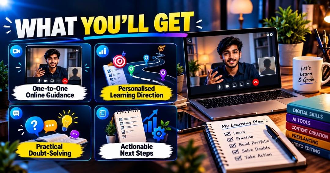 1:1 Digital Skills Guidance Call for Beginners | Canva, AI Tools & eBook Creation  Aur Self   Improvement, image 2