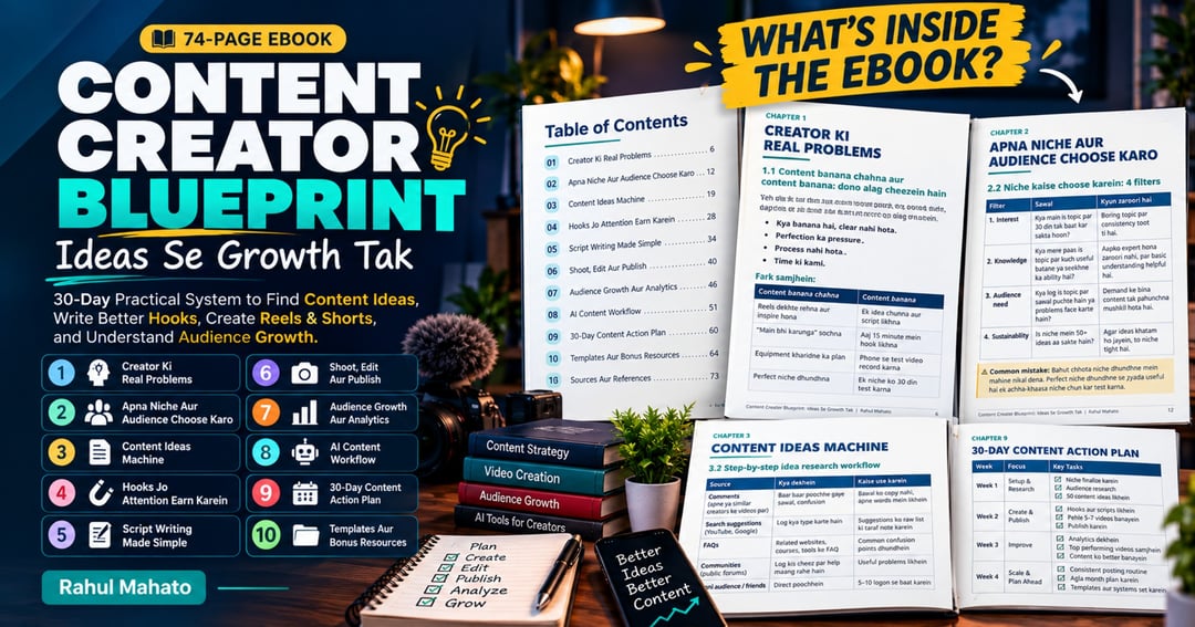 Content Creator Blueprint: Ideas Se Growth Tak | 30-Day Practical Guide (Hinglish), image 2