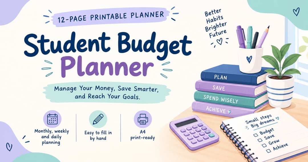Student Budget Planner Printable