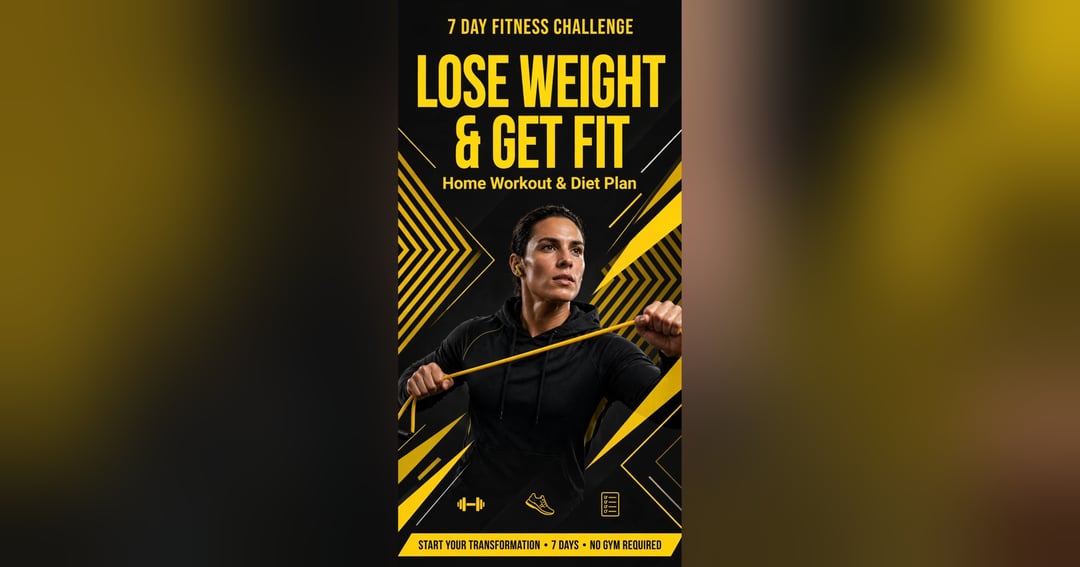 7 Day fitness challenge -lose 5kg in 7 days homework+diet plan /No gym needed