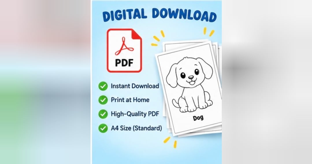50+ Animals Colouring Book for Kids (Printable PDF), image 5