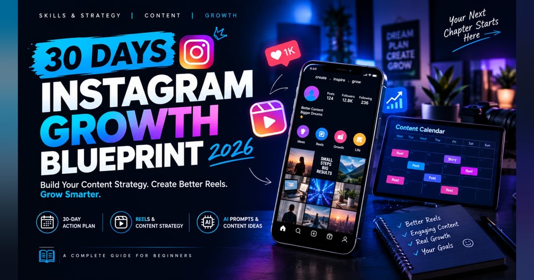 30 Days Instagram Growth Blueprint 2026 | Complete Beginner's Guide
