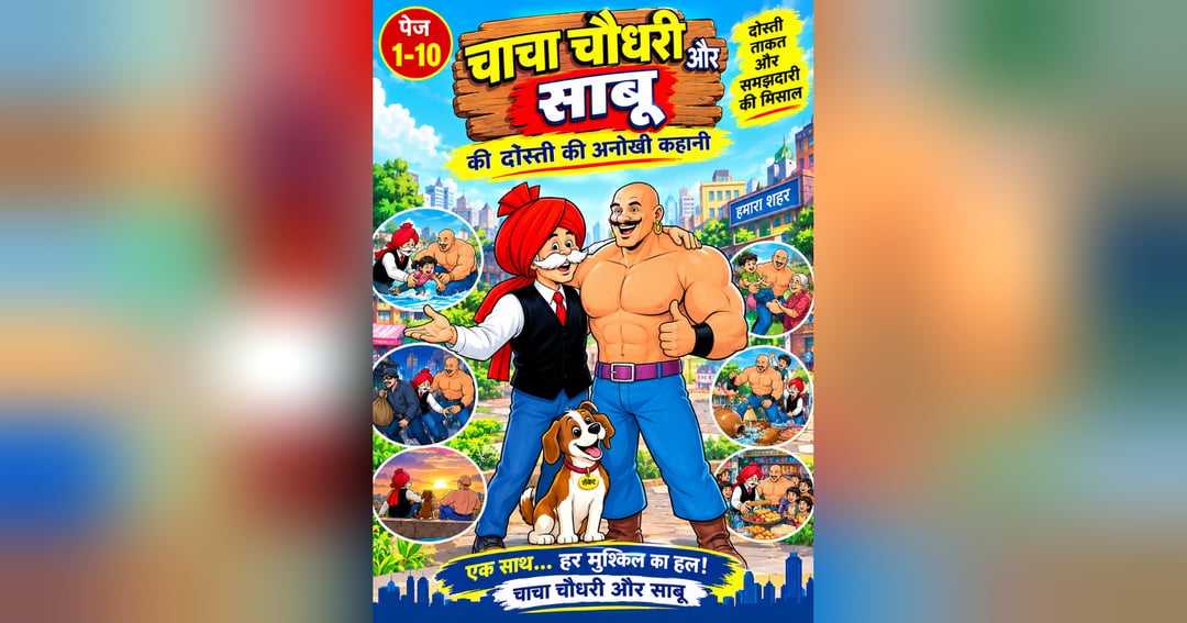 **चाचा चौधरी और साबू की अनोखी दोस्ती | बुद्धि और ताकत की मजेदार हिंदी कहानी | बच्चों की कॉमिक स्टोरी**