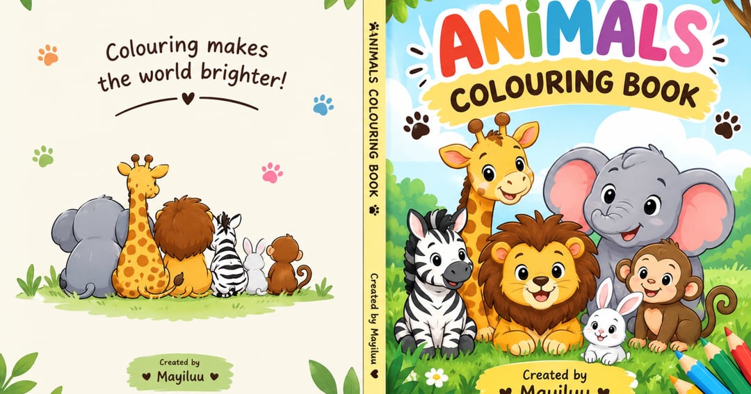 Animal colouring book for kid's, image 2