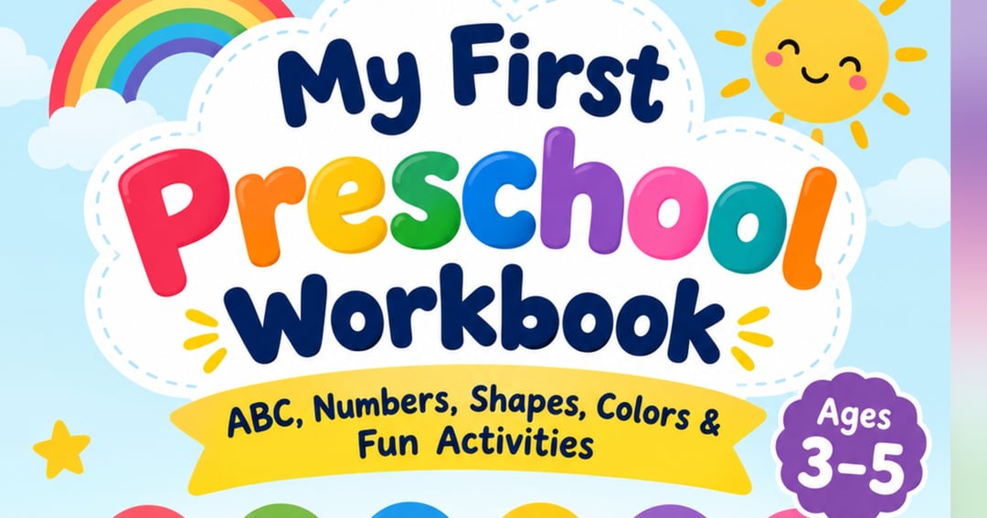 🌈 My First Preschool Workbook – Fun Learning for Ages 3–5! 🎨