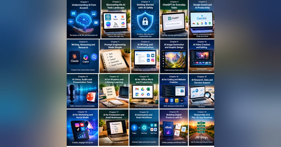 The Ultimate AI Tools Guide  A Beginner-Friendly Handbook to Master AI, Boost Productivity, Create Content & Build Smarter Workflows  Author: KRISH / MSR, image 3