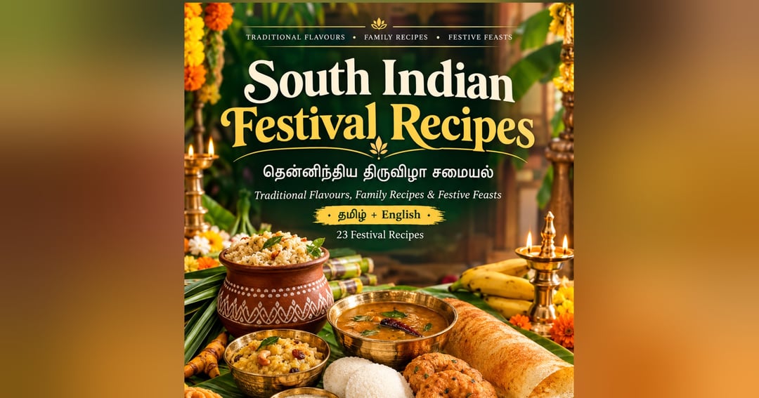 South Indian Festival Recipes: Traditional Flavours, Family Recipes & Festive Feasts  தென்னிந்திய திருவிழா சமையல்  Tamil + English Bilingual Cookbook