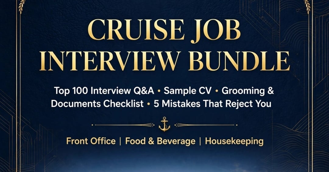 CRUISE JOB INTERVIEW BUNDLE - Top 100 Q&A + CV + Checklist, image 3