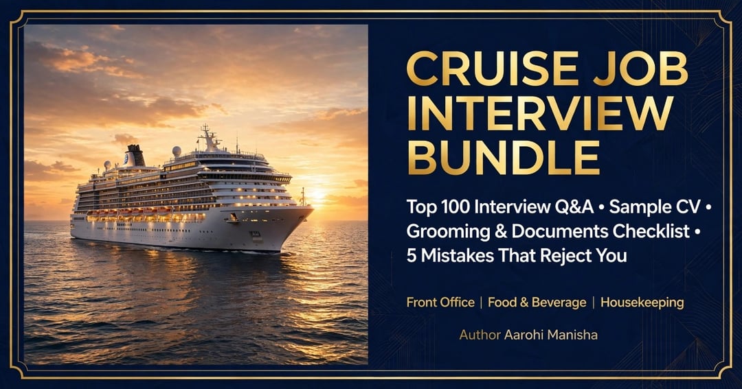 CRUISE JOB INTERVIEW BUNDLE - Top 100 Q&A + CV + Checklist, image 2