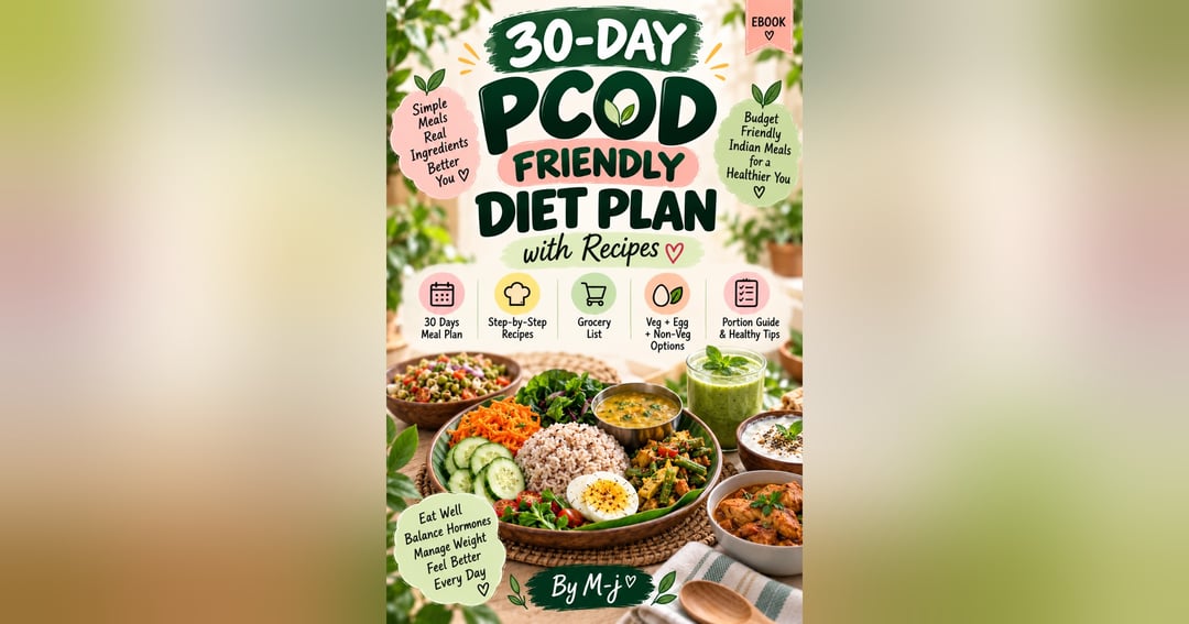 30-Day PCOD-Friendly Diet Plan with Recipes | Budget-Friendly Indian Meal Planner | By M_j