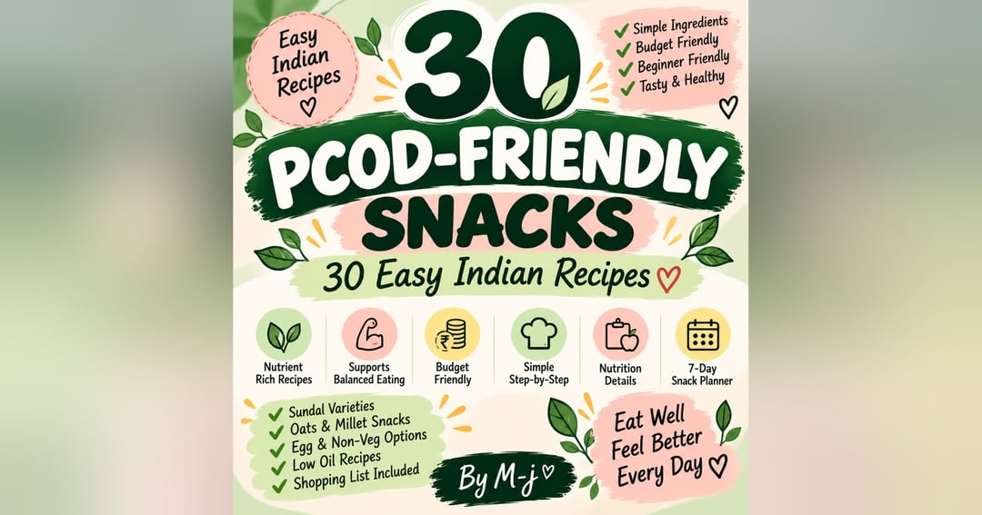 30 PCOD-Friendly Snacks – Easy Indian Recipes | M_j Digital eBook PDF