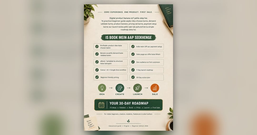 Create and Sell Digital Product: Beginner to First Sale (Hinglish Guide 2026), image 5