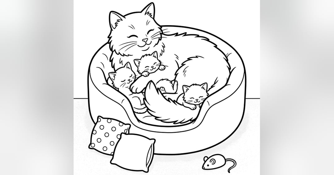 Cozy Cats Colouring Book, image 5