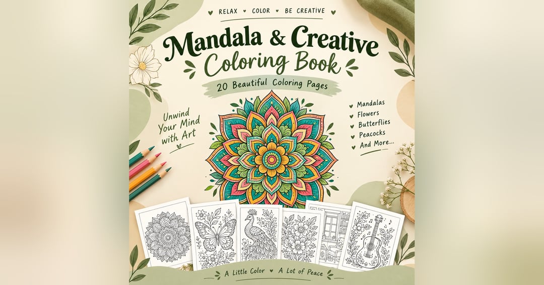 Mandala & Creative Coloring Book β 20 Pages