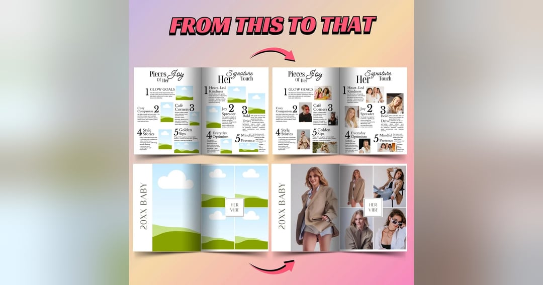 Custom Birthday Magazine Template | Editable Canva Printable Gift | 20 Pages, image 4