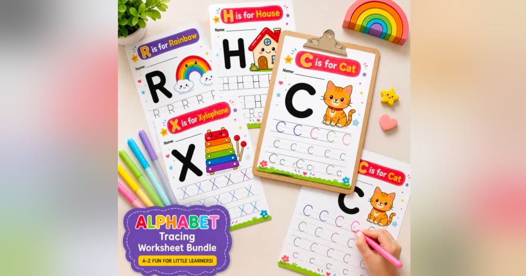 Screen-Free Learning Fun! Preschool Activity Pack | Letters, Numbers, Shapes & Weekly Goals | Ages 3–5 Printable, image 2